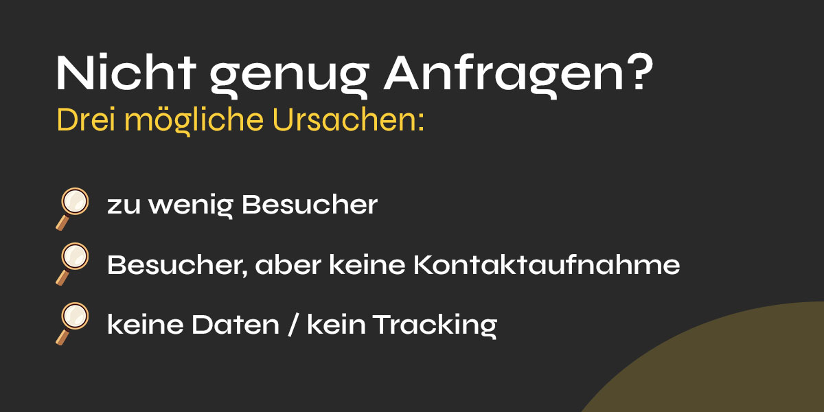 Diagnose-Grafik: Warum eine Website keine Anfragen bringt