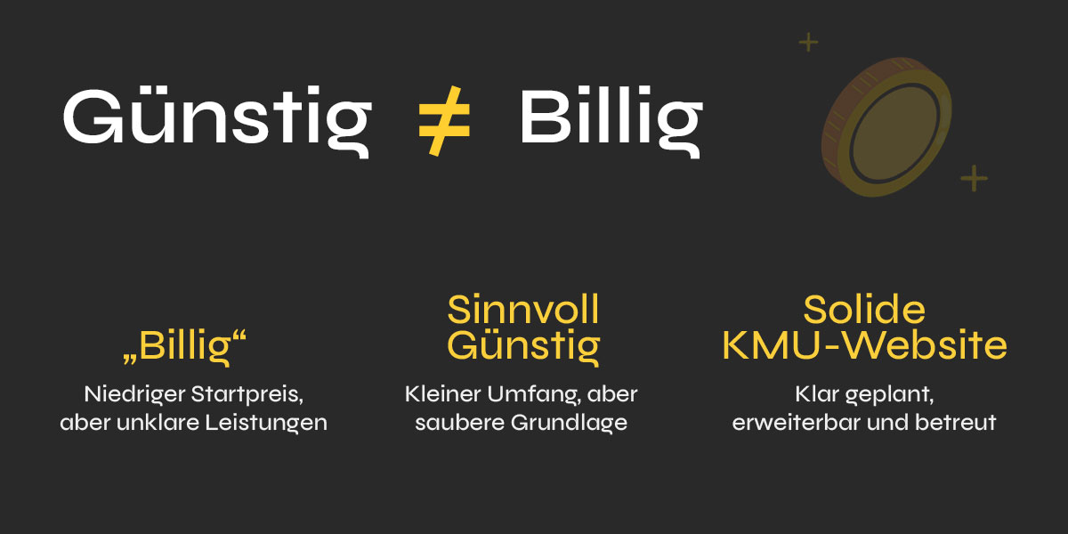 Günstige Website ist nicht gleich billige Website – Vergleich für KMUs